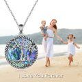 wholesale 925 Sterling Silver Tree Of Life Mother Child Abalone Shell Pendant Necklace For Women-0-4