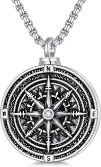 wholesale Sterling Silver Urn Necklace with Hummingbird Cross Forget Me Not Dragonfly Om Mani Padme Hum Butterfly Compass Filling Tool-07-Compass Urn Necklace-08-Compass Urn Necklace-Custom Text