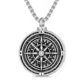 wholesale 925 Sterling Silver Compass Pendant Necklace Wholesale  for Men Women -0-0