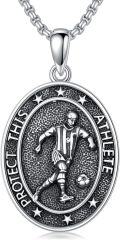 wholesale 925 Sterling Silver Sports Athlete Pendant Necklace - Protect This Athlete Charm Chain s for Men & Women-0-0
