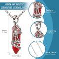wholesale 925 Sterling Silver Red Quartz Saint Michael Guardian Angel Protect Us Charm Necklace-0-1