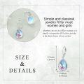 wholesale 925 Sterling Silver Teardrop Moonstone Dragonfly & Lotus Flower Leverback Earrings Gift for Women-0-2