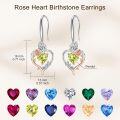 wholesale TOUPOP Peridot August Birthstone Earrings Sterling Silver Rose Heart Peridot Earrings Heart Butterfly Earrings Jewelry Anniversary Birthday Christmas Gifts For Women Her Wife Girlfriend Mom -0-4