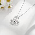 wholesale 925 Sterling Silver Koala Heart Pendant Necklace with Cubic Zirconia Gifts for Women-0-3