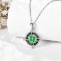 wholesale 925 Sterling Silver Celtic Knot Green Stone Pendant Necklaces for Women Irish s-0-3