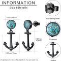 wholesale 925 Sterling Silver Anchor Shape Turquoise & Abalone Shell Studs Earrings for Men Women-0-3