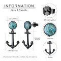 wholesale 925 Sterling Silver Anchor Shape Turquoise & Abalone Shell Studs Earrings for Men Women-0-3