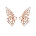 wholesale 925 Sterling Silver Butterfly Wing Cubic Zirconia White Gold Plated Stud Earrings-0-8