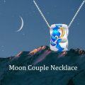 wholesale 925 Sterling Silver Moon Couple Necklace with Romantic Pendant – Hypoallergenic, Nickel-Free – 18 Chain – Ideal Valentine's Gift for Her/Him – 30-Day Guarantee-0-3