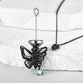 wholesale Black  Butterfly Cremation Pendant with Heart Charm and Funnel Set - Keepsake Jewelry for Ashes Memory Gift-0-2