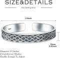 wholesale 925 Sterling Silver Metal Celtic Knot Stone Cuff Bangle Bracelet 925 for Men & Women-0-5