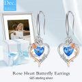 wholesale TOUPOP Topaz December Birthstone Earrings Sterling Silver Rose Heart Topaz Earrings Heart Butterfly Earrings Jewelry Anniversary Birthday Christmas Gifts For Women Her Wife Girlfriend Mom -0-2