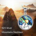 wholesale 925 Sterling Silver Abalone Shell Origami Mountain Pendant Necklace for Women-0-5