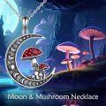 wholesale 925 Sterling Silver Red Mushroom Moon Phase Pendant Necklace-0-4