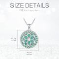 wholesale 925 Sterling Silver Green Opal Four-Leaf Clover Flower Pendant Necklace-0-1