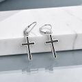 wholesale Sterling Silver Cross Leverback Dangle Drop Earrings for Women Men-0-25