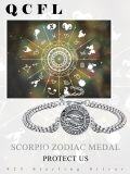 wholesale 925 Sterling Silver Scorpio Zodiac Sign Bracelet for Men - Vintage Style Chain Link-0-5