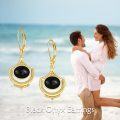 wholesale 925 Sterling Silver Black Onyx Teardrop Leverback Earrings - Bohemian  for Women-0-5