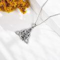 wholesale 925 Sterling Silver Raven Triquetra Celtic Knot Pendant Necklace Irish Good Luck Jewelry for Women-0-2