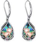 wholesale 925 Sterling Silver & Abalone Pig Earrings for Luck, Joy, Abundance - Rose Gold Plated Dangle Jewelry Gift-0-0