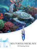 wholesale Crystal Ocean Necklace S925 Sterling Silver Ocean Beach Theme Jewelry Gifts -0-2