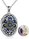 wholesale 925 Sterling Silver Abalone Shell Lotus Photo Locket Necklace Yoga s for Women Wife Mom-0-0