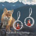 wholesale 925 Sterling Silver Red Enamel Fox Drop Earrings for Women Girls  4cm Long-0-5