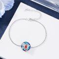 wholesale 925 Sterling Silver Blue Crystal Cardinal Bird Charm Bracelet-0-4