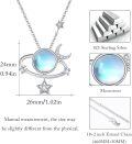 wholesale 925 Sterling Silver Blue Moonstone Star & Crescent Moon Pendant Necklace for Women Gifts-0-4