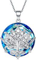 wholesale TOUPOP Tree Celtic Knot Necklace 925 Sterling Silver Pendant Family Tree Necklace With Circle Crystal Jewelry Gifts For Women Friends Mother Birthday -0-0