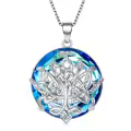 TOUPOP Sterling Silver & Crystal Celtic Knot Tree Pendant Necklace-0-0