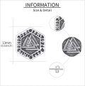 wholesale 925 Sterling Silver Norse Vegvisir Viking Stud Earrings - Nordic Pagan s for Women Men-0-4