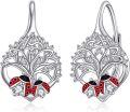 wholesale 925 Sterling Silver Ladybug Heart Drop Dangle Lever Back Studs Earrings  for Girls and Women 4cm Long-0-0