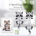 wholesale 925 Sterling Silver Raccoon Animal Stud Earrings for Women-0-1