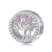 wholesale 925 Sterling Silver Tree of Life Birthstone Charms for Bracelets-10 Oct - Tourmaline