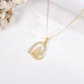 wholesale 14K Gold Heart Pendant with Mother and Child Design - Chain Necklaces for Women Girls Mothers Day Gifts-0-4