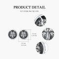 wholesale 925 Sterling Silver Wolf Head Round Stud Earrings - Cute Animal  for Women-0-5
