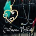 wholesale 14K Gold Heart-Shaped Pendant with Diamond Accent for Nurses' Gifts - 16/18 inch Chain-0-4