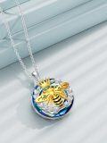 wholesale TOUPOP Bee Necklace For Women Sterling Silver Gold Plated Bee With Crown Pendant Necklace With Crystal Anniversary Birthday Christmas Jewelry Gifts For Mom Wife Girlfriend Sister Friend -0-4