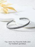 wholesale Sterling Silver Celtic Strength Mantra Cuff Bracelet Poiuy Inspirational Jewelry Gift-0-93