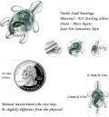 wholesale 925 Sterling Silver Green Agate Sea Turtle Stud Earrings - Hawaiian Ocean Jewelry for Women-0-4
