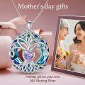 wholesale TOUPOP Gifts For Women 925 Sterling Silver Tree Of Life Birthstone Necklace With Crystal Birthday Jewelry Gifts For Women, Sterling Silver, No Gemstone -0-5