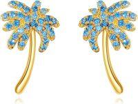 wholesale 14K Gold Palm Tree Crystal Ear Cuffs for Women-Palm Tree