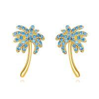 wholesale 14K Gold Palm Tree Crystal Ear Cuffs for Women-Palm Tree