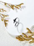 wholesale 925 Sterling Silver Ocean Open Ring w Orca Shark Manta Ray Animal Lovers Jewelry Gift-0-2