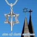 wholesale 925 Sterling Silver Protection Pendant with Star of David and Cross Charm on Box Chain Necklace for Men & Women-0-4