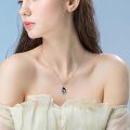 wholesale 925 Sterling Silver Platinum Plated Dragonfly Black Onyx Teardrop Pendant Necklace-0-1