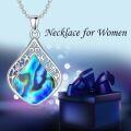 wholesale Sterling Silver Natural Gemstone Teardrop Filigree Celtic Knot Necklace-0-32
