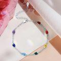 wholesale 925 Sterling Silver Rainbow 7 Chakra Stones Yoga Bracelet for Women Wife Girlfriend-0-2