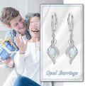 wholesale Sterling Silver Opal Dangle Drop Earrings October Birthstone Leverback Valentine s Day Gift for Women Girls-0-5